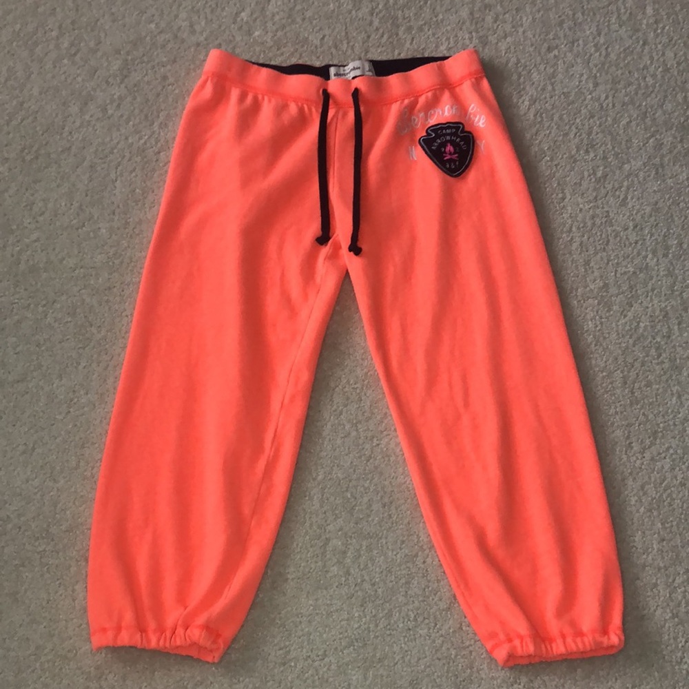 Abercrombie Kids Orange Crop Joggers/Sweatpants Size Large